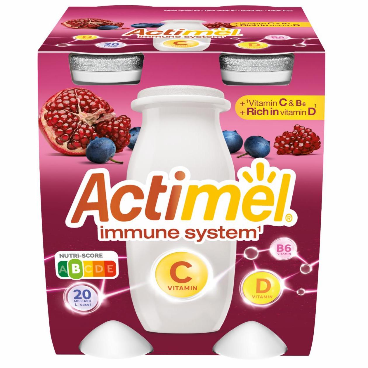 Zdjęcia - Actimel Napój jogurtowy o smaku jagoda-granat 400 g (4 x 100 g)