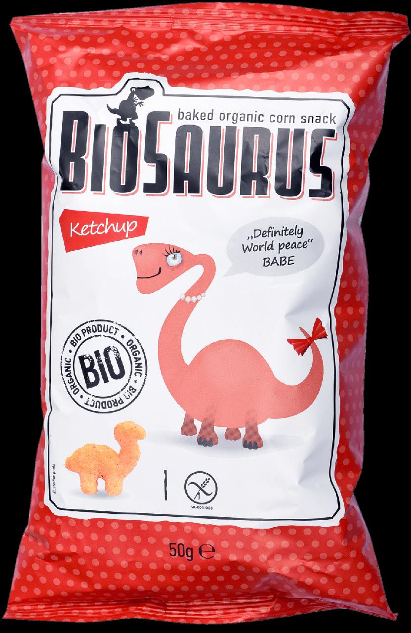 Zdjęcia - BioSaurus Ekologiczne pieczone chrupki kukurydziane o smaku ketchupowym 50 g