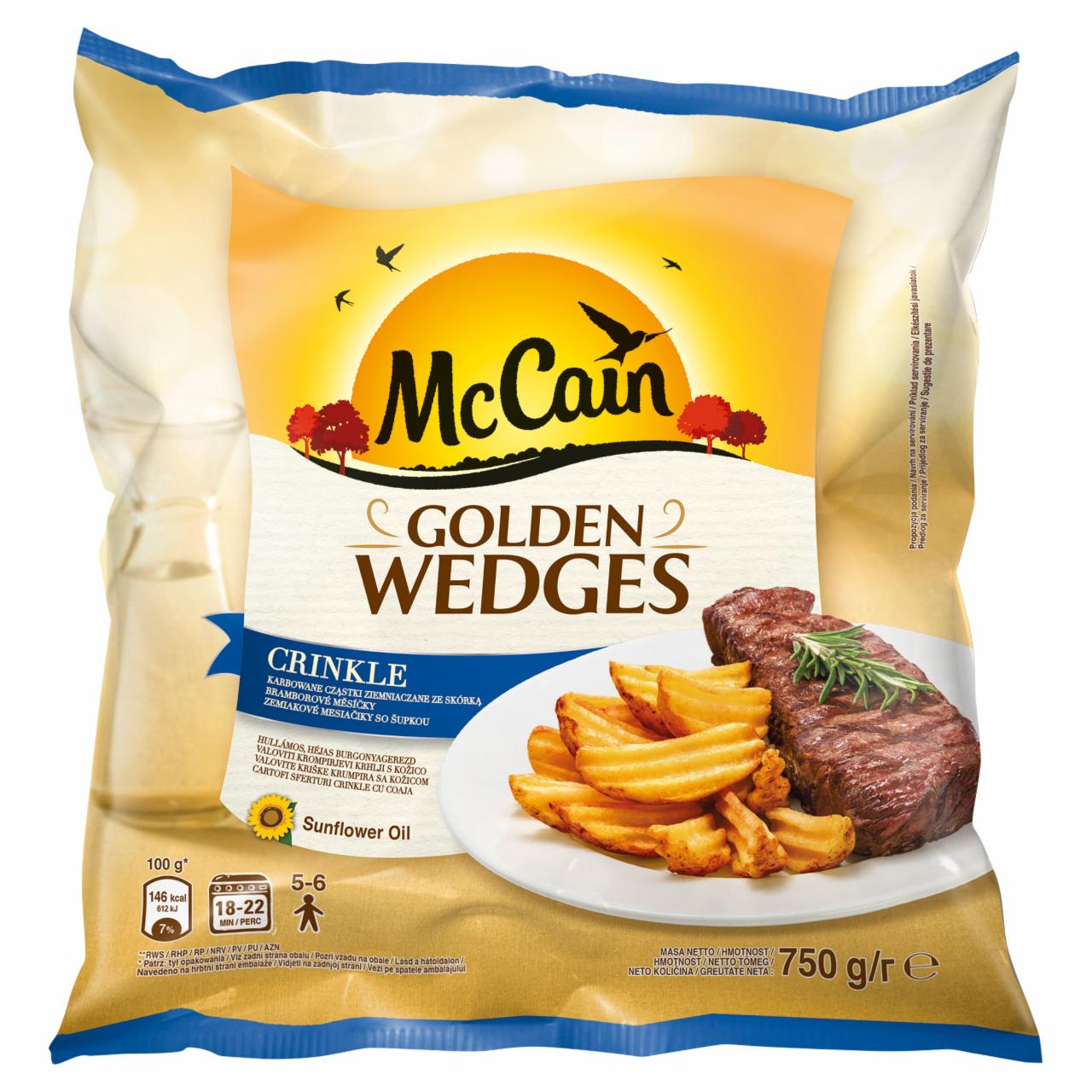 Zdjęcia - McCain Golden Wedges Crinkle Karbowane cząstki ziemniaczane ze skórką 750 g