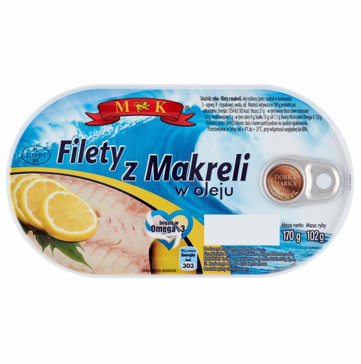 Zdjęcia - Filety z makreli w oleju MK