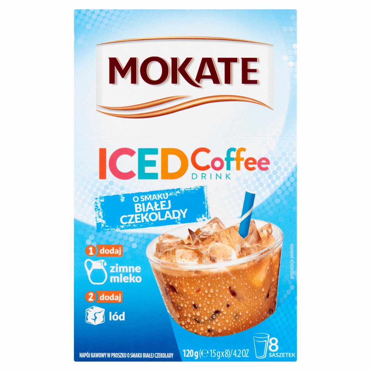 Zdjęcia - Mokate Iced Coffee Napój kawowy w proszku o smaku białej czekolady 120 g (8 x 15 g)