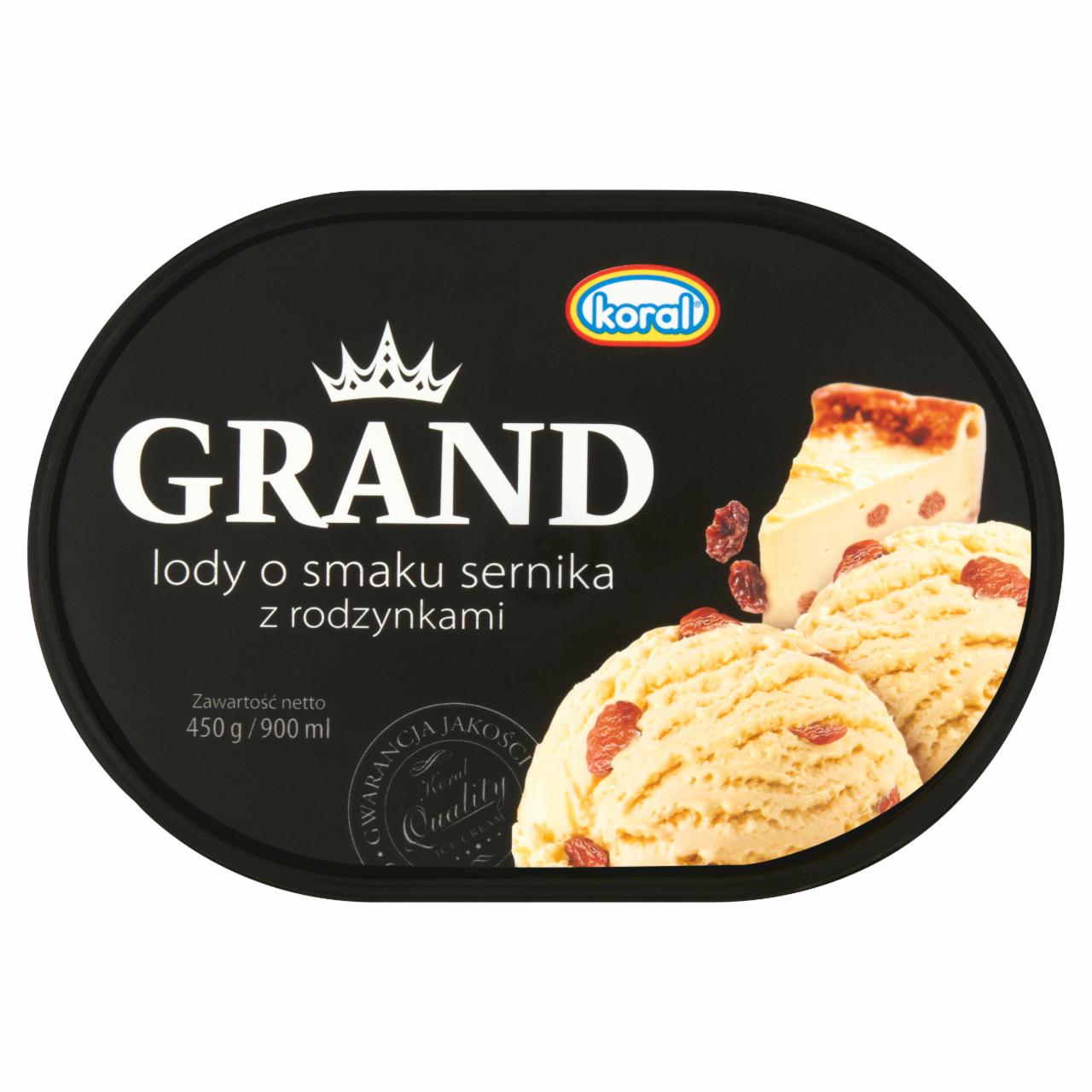 Zdjęcia - Koral Grand Lody o smaku sernika z rodzynkami 900 ml