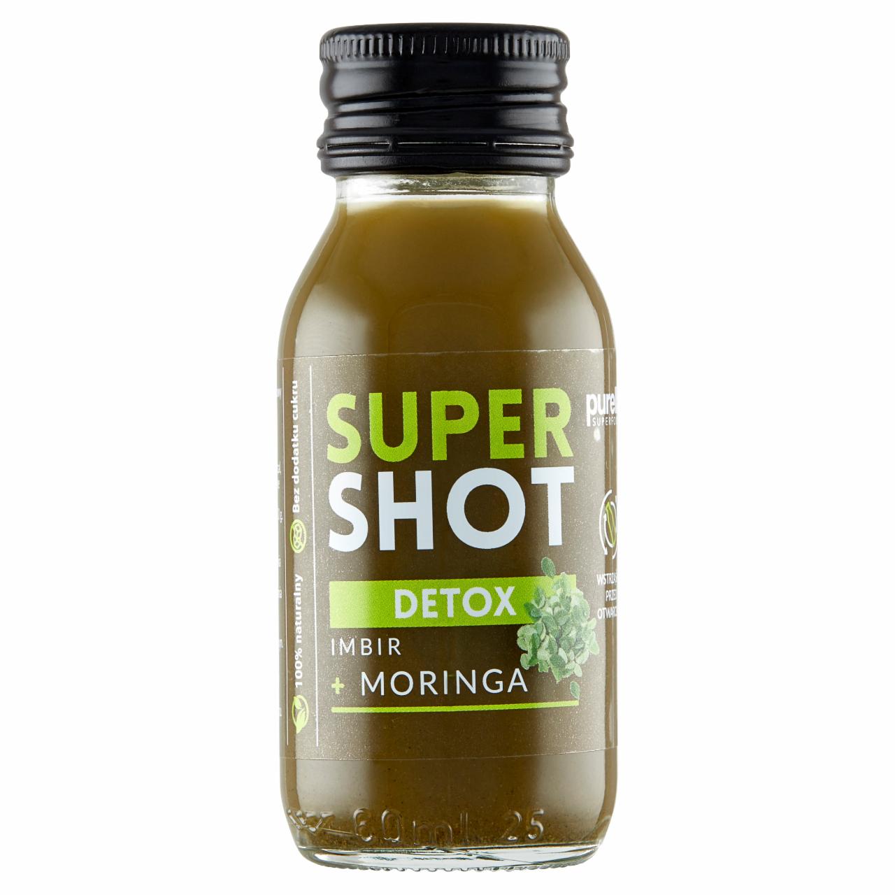 Zdjęcia - Purella Superfoods Supershot Detox Napój niegazowany imbir + moringa 60 ml
