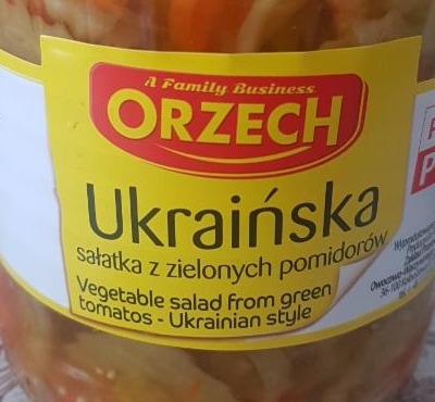 Zdjęcia - Ukraińska sałatka z zielonych pomidorów Orzech