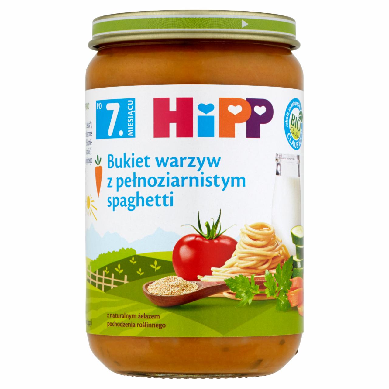 Zdjęcia - HiPP BIO Bukiet warzyw z pełnoziarnistym spaghetti po 7. miesiącu 220 g