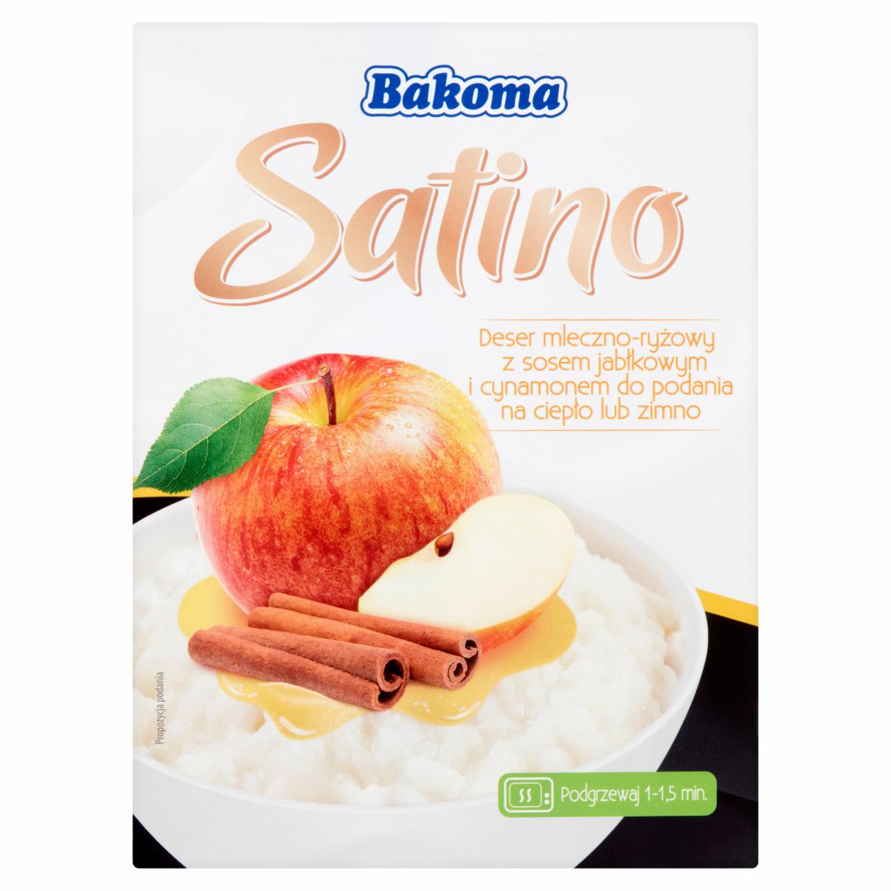 Zdjęcia - Bakoma Satino Deser mleczno-ryżowy z sosem jabłkowym i cynamonem 300 g