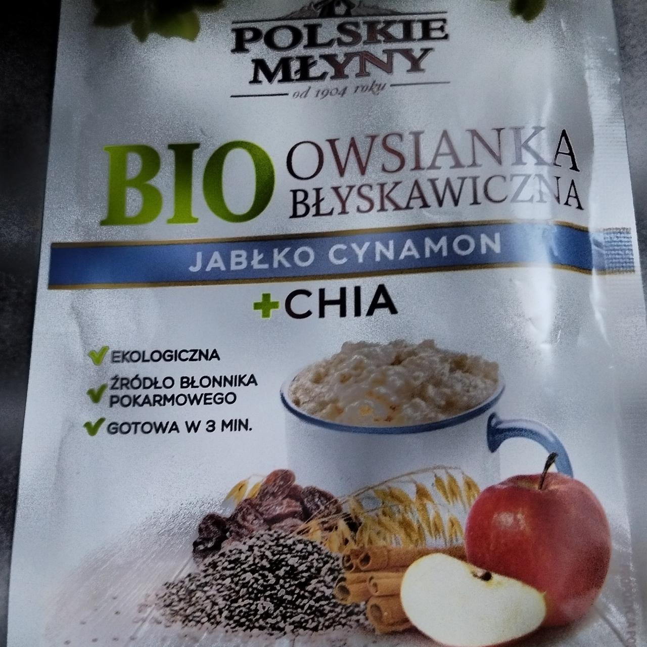 Zdjęcia - Bio Owsianka błyskawiczna jabłko cynamon + chia Polskie Młyny