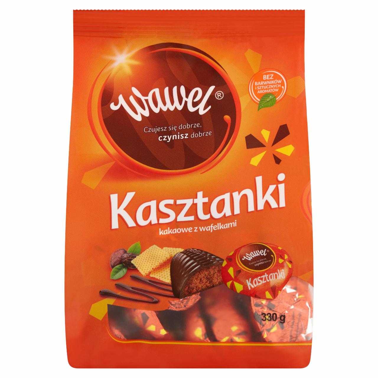 Zdjęcia - Wawel Kasztanki kakaowe z wafelkami Czekoladki nadziewane 330 g