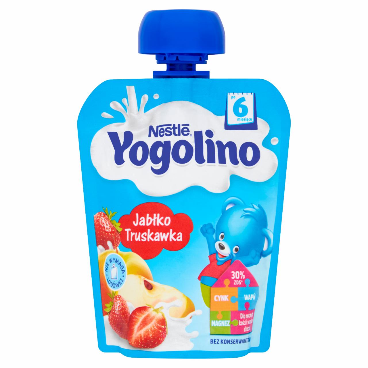 Zdjęcia - Nestlé Yogolino Deserek owocowo-mleczny jabłko truskawka po 6 miesiącu 90 g