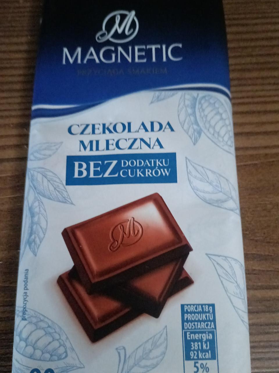 Zdjęcia - Czekolada mleczna bez cukru Magnetic