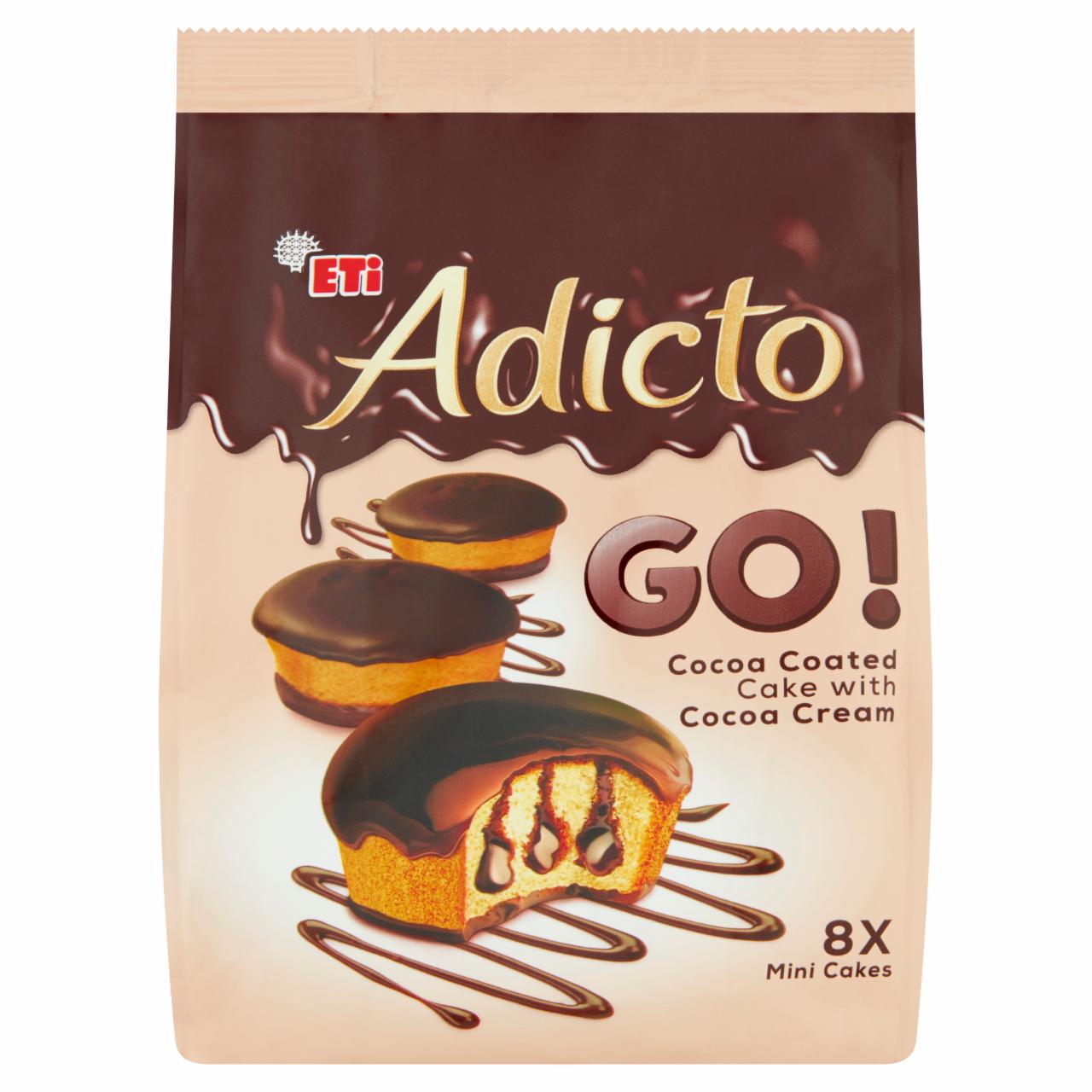 Zdjęcia - Eti Adicto Go! Ciasto w kakaowej polewie z kremem kakaowym 144 g