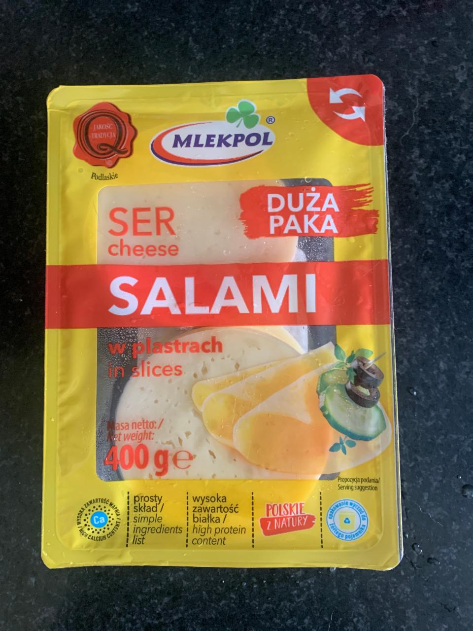 Zdjęcia - Ser Salami w plastrach Mlekpol