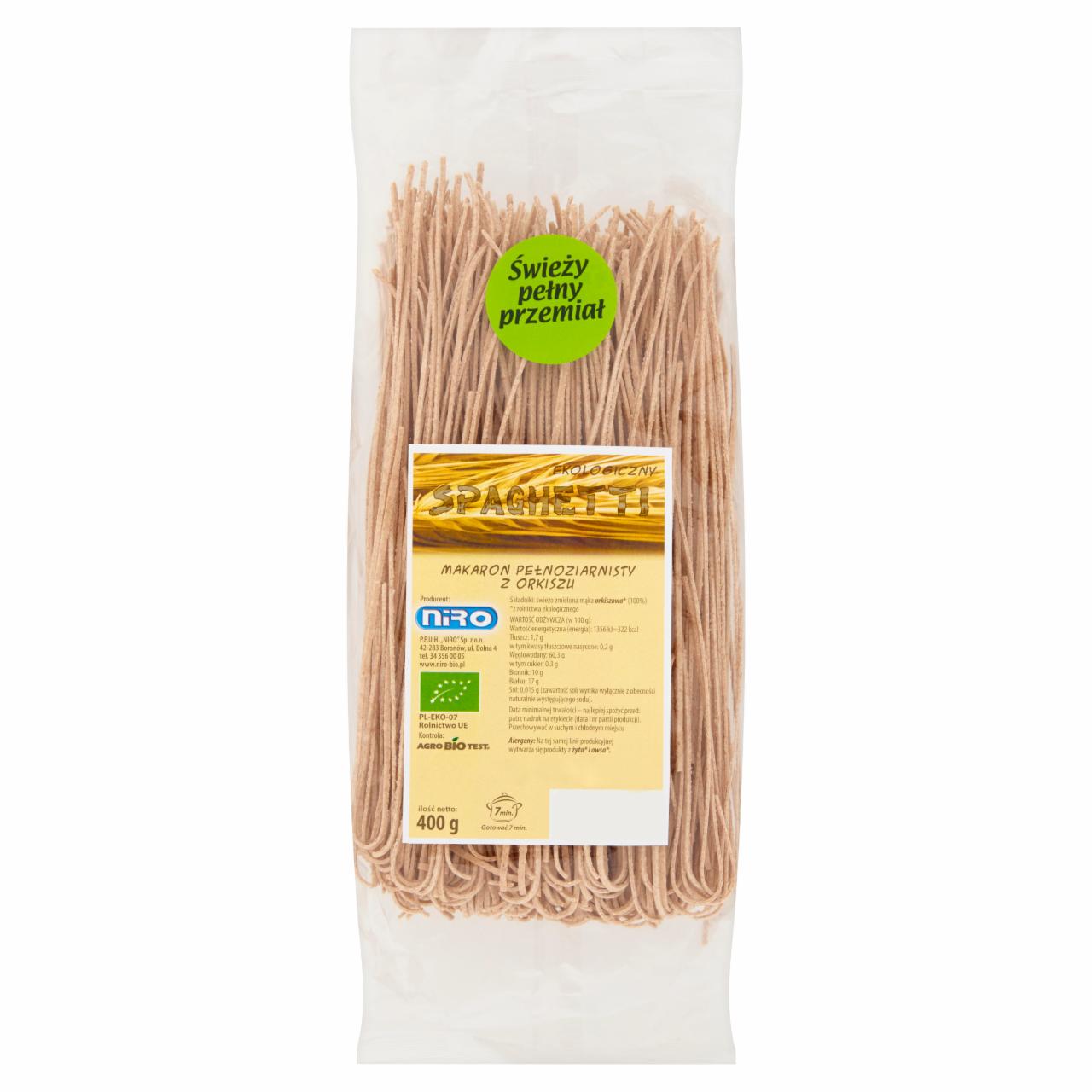 Zdjęcia - Spaghetti Makaron pełnoziarnisty z orkiszu ekologiczny 400 g