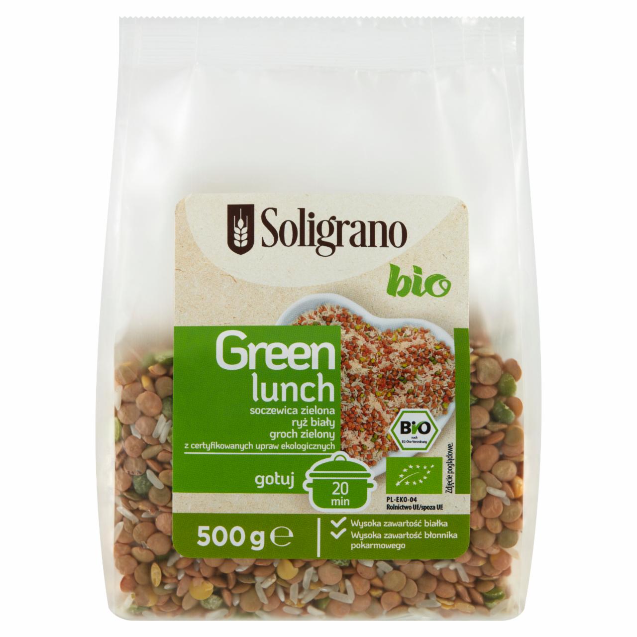 Zdjęcia - Soligrano Bio Green Lunch Soczewica zielona ryż biały groch zielony 500 g