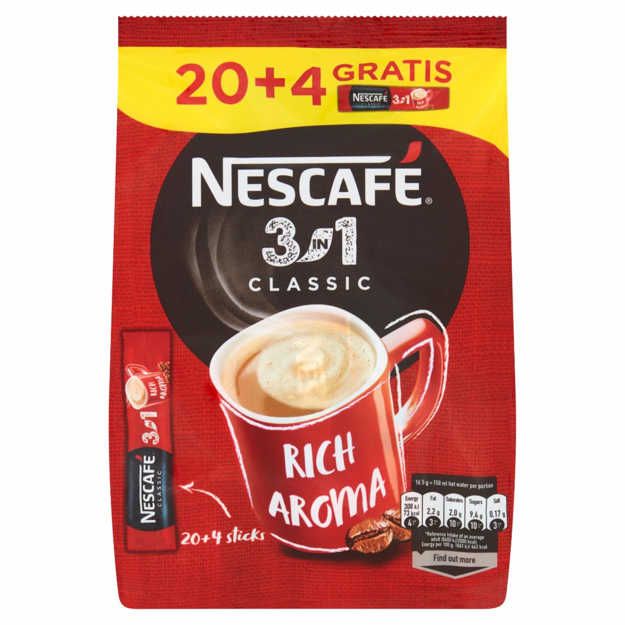 Zdjęcia - Nescafé 3in1 Classic Rozpuszczalny napój kawowy 396 g (24 x 16,5 g)