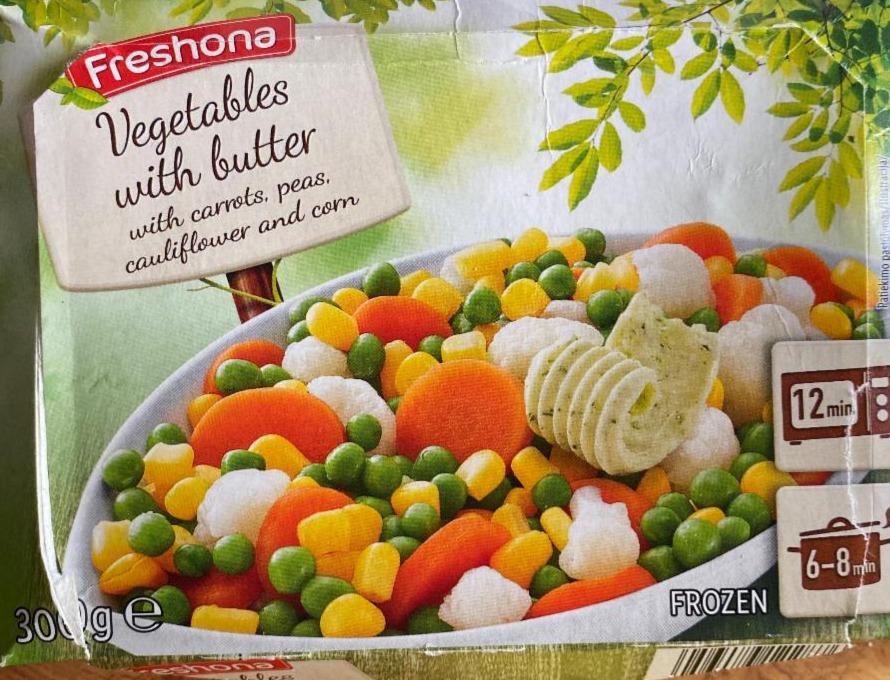 Zdjęcia - Vegetable with butter with carrots, peas, cauliflower and corn Freshona