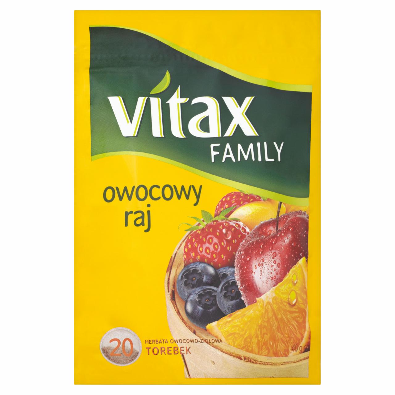 Zdjęcia - Vitax Family owocowy raj Herbata owocowo-ziołowa 40 g (20 torebek)
