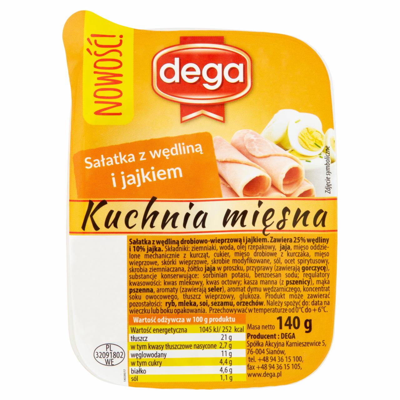 Zdjęcia - Dega Kuchnia Mięsna Sałatka z wędliną i jajkiem 140 g