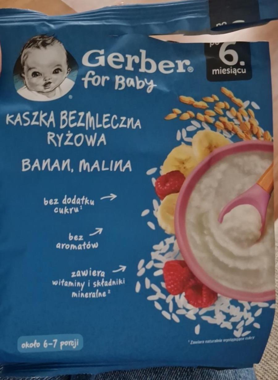 Zdjęcia - Gerber Kaszka bezmleczna ryżowa banan malina po 6. miesiącu 160 g