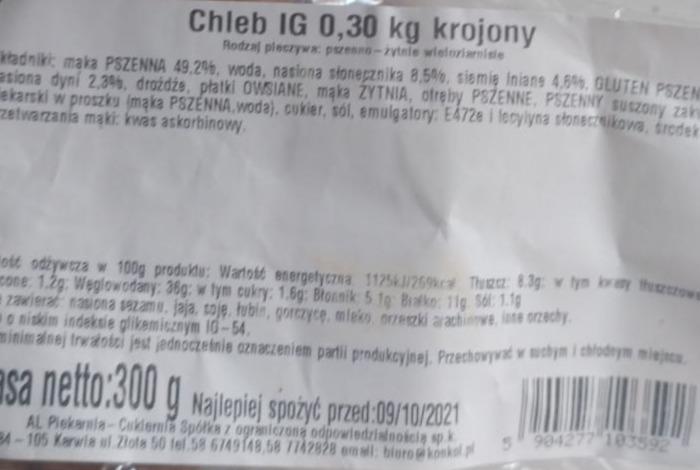 Zdjęcia - Chleb IG 0,30 kg krojony