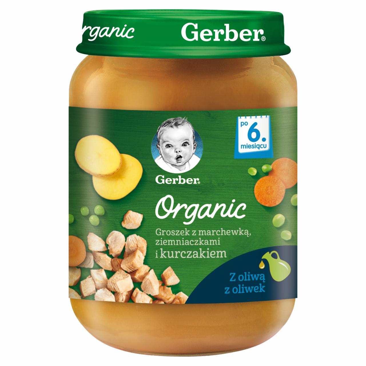 Zdjęcia - Gerber Organic Groszek z marchewką ziemniaczkami i kurczakiem dla niemowląt po 6. miesiącu 190 g