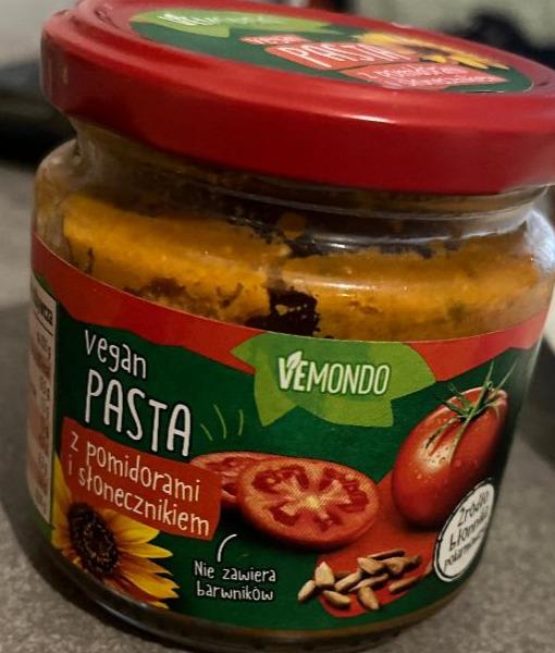 Vegan Pasta z pomidorami i słonecznikiem Vemondo - kalorie, kJ i wartości  odżywcze