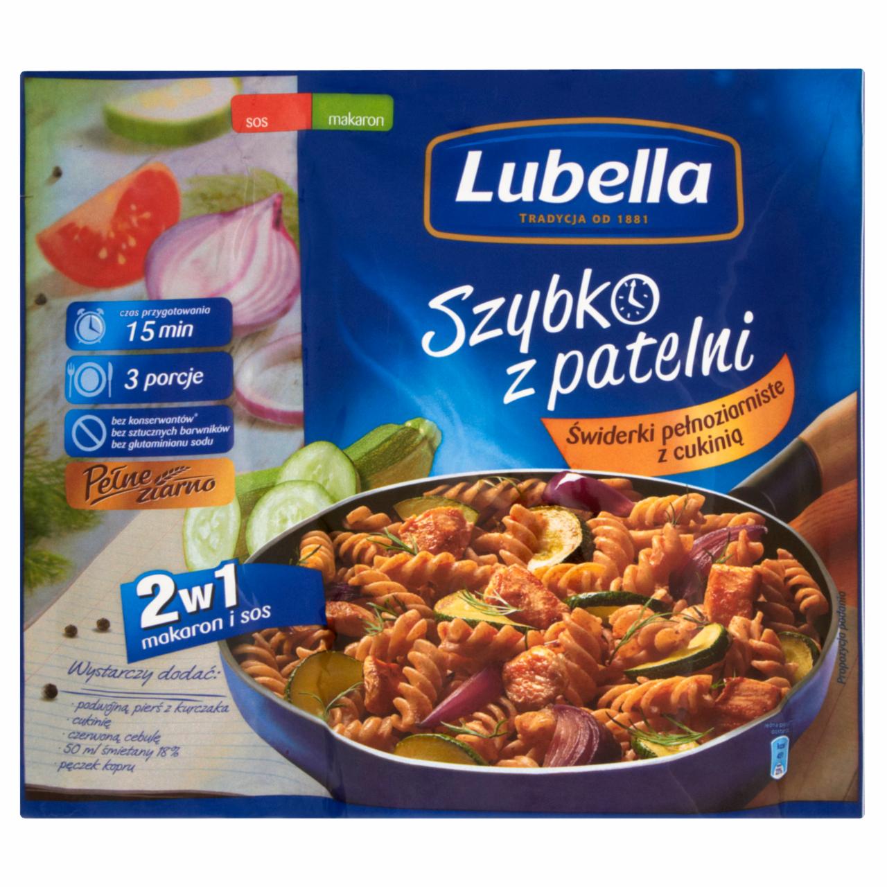 Zdjęcia - Lubella Szybko z patelni Świderki pełnoziarniste z cukinią 186 g