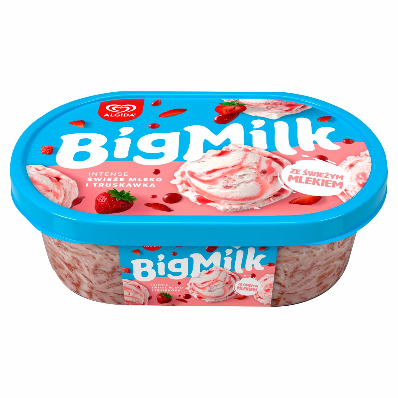 Zdjęcia - Big Milk Intense Lody świeże mleko i truskawki 1000 ml
