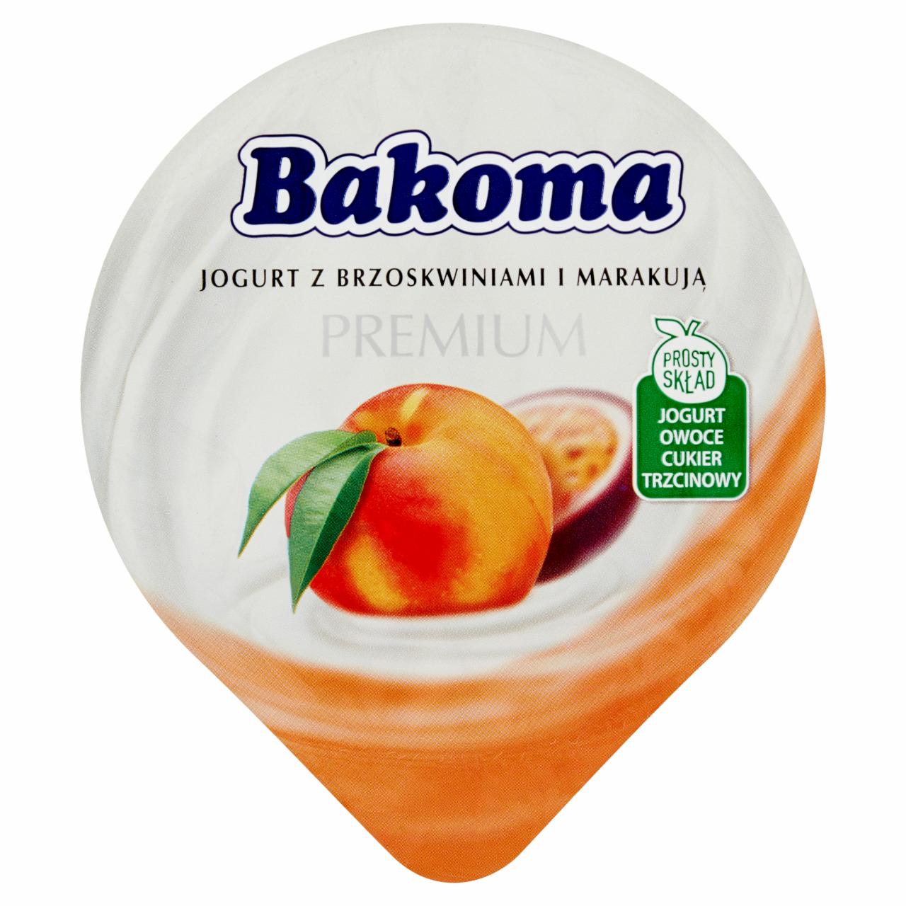 Zdjęcia - Bakoma Premium Jogurt z brzoskwiniami i marakują 300 g
