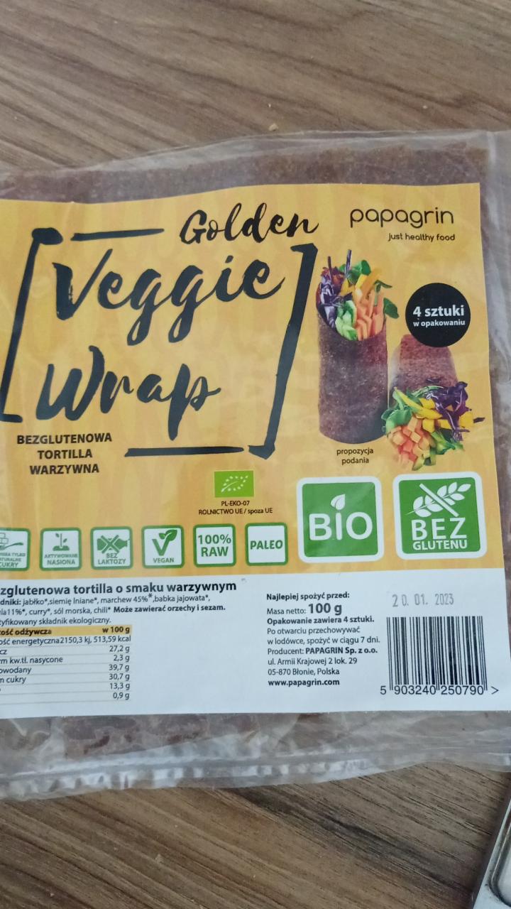 Zdjęcia - Golden veggie wrap tortilla warzywna papagrin