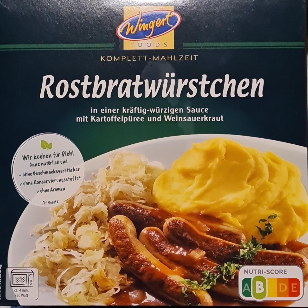 Zdjęcia - Rostbratwürstchen mit Kartoffelpüree und Weinsauerkraut Wingert