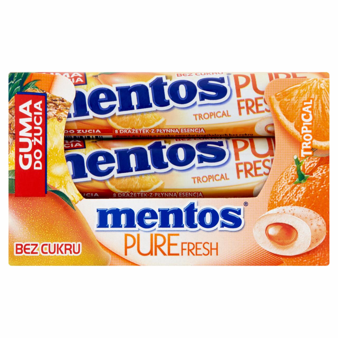 Zdjęcia - Mentos Pure Fresh Tropical Guma do żucia bez cukru 24 x 15 g