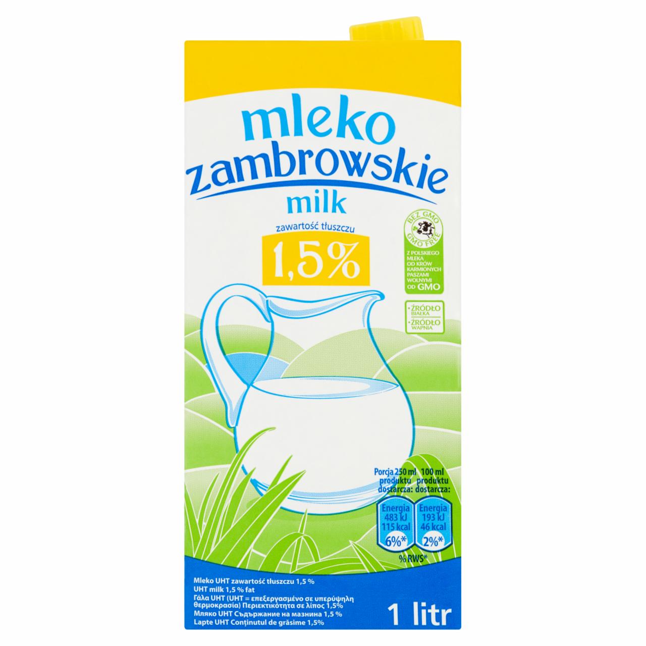 Zdjęcia - Mleko zambrowskie UHT 1,5 % 1 l