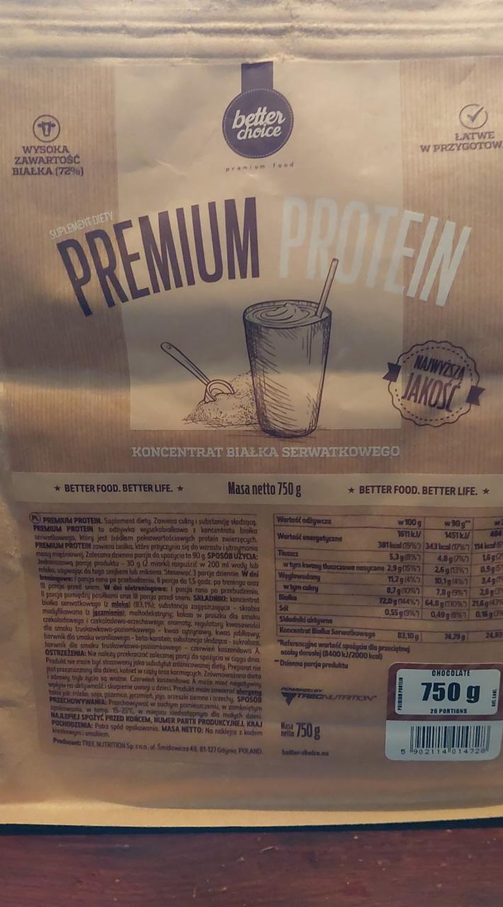 Zdjęcia - Premium protein better choice czekoladowe Trec