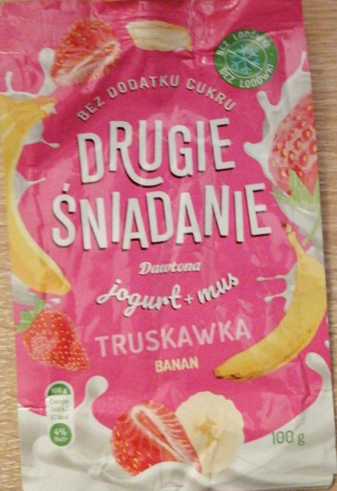 Zdjęcia - Jogurt+mus truskawka banan Drugie Śniadanie Dawtona