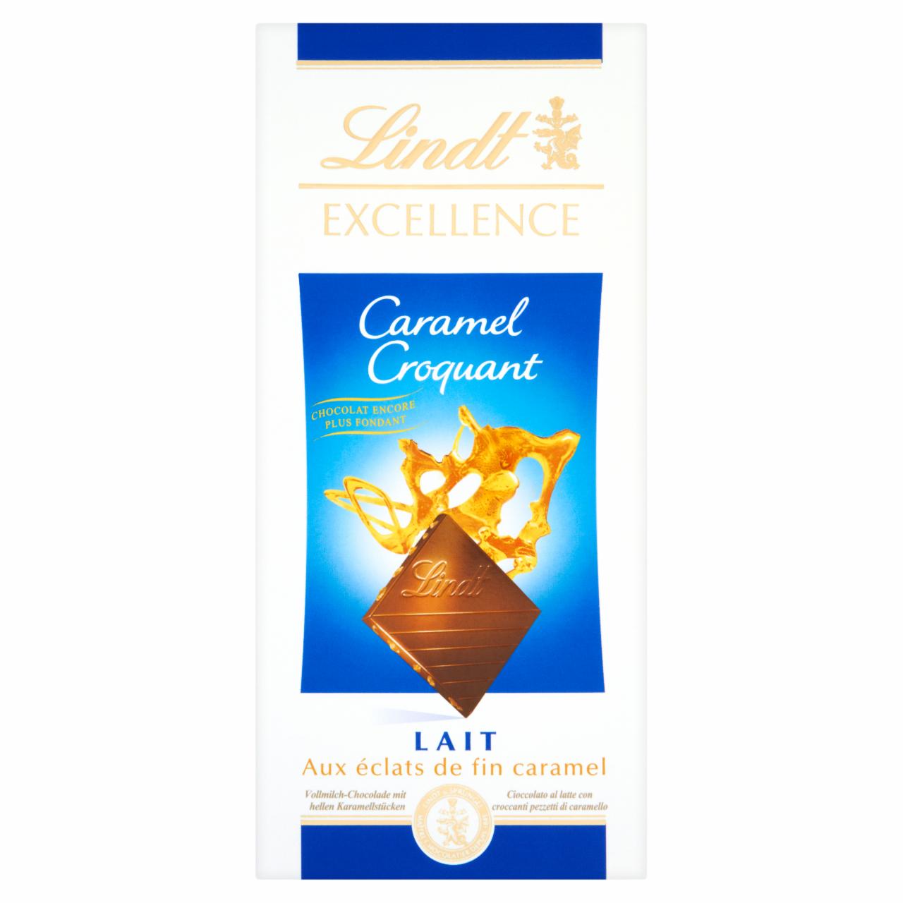 Zdjęcia - Lindt Excellence Caramel Croquant Wyśmienita czekolada mleczna z chrupiącymi kawałkami karmelu 100 g