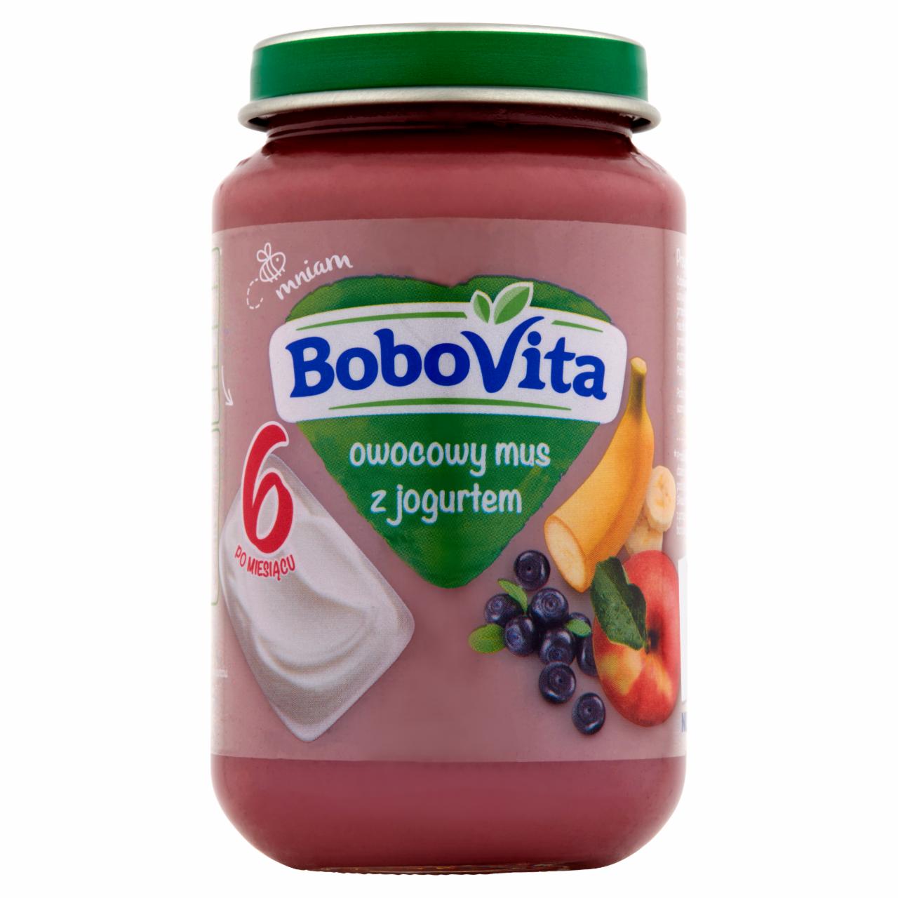 Zdjęcia - BoboVita Owocowy mus z jogurtem po 6 miesiącu 190 g