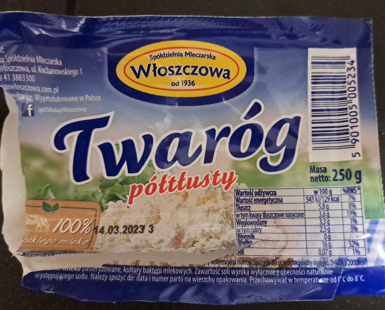 Zdjęcia - Twaróg półtłusty Spółdzielnia Mleczarska Włoszczowa