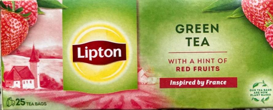 Zdjęcia - Herbata zielona malina i truskawka 35 g (25 torebek) Lipton