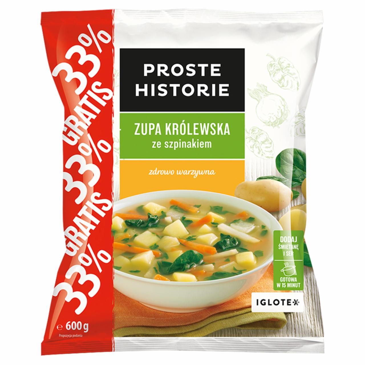 Zdjęcia - Proste Historie Zupa królewska ze szpinakiem 450 g