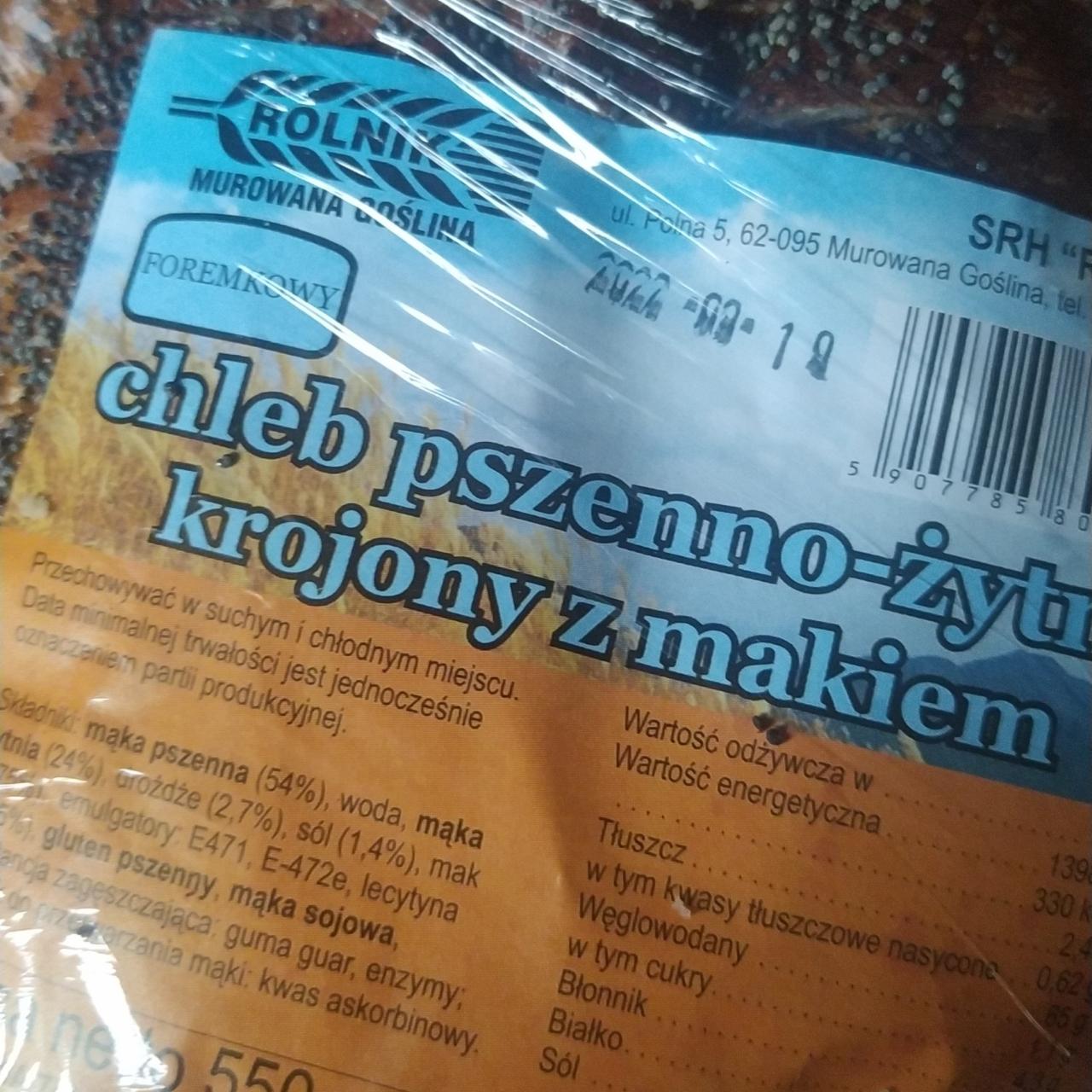 Zdjęcia - chleb pszenno żytni krojony z makiem Rolnik