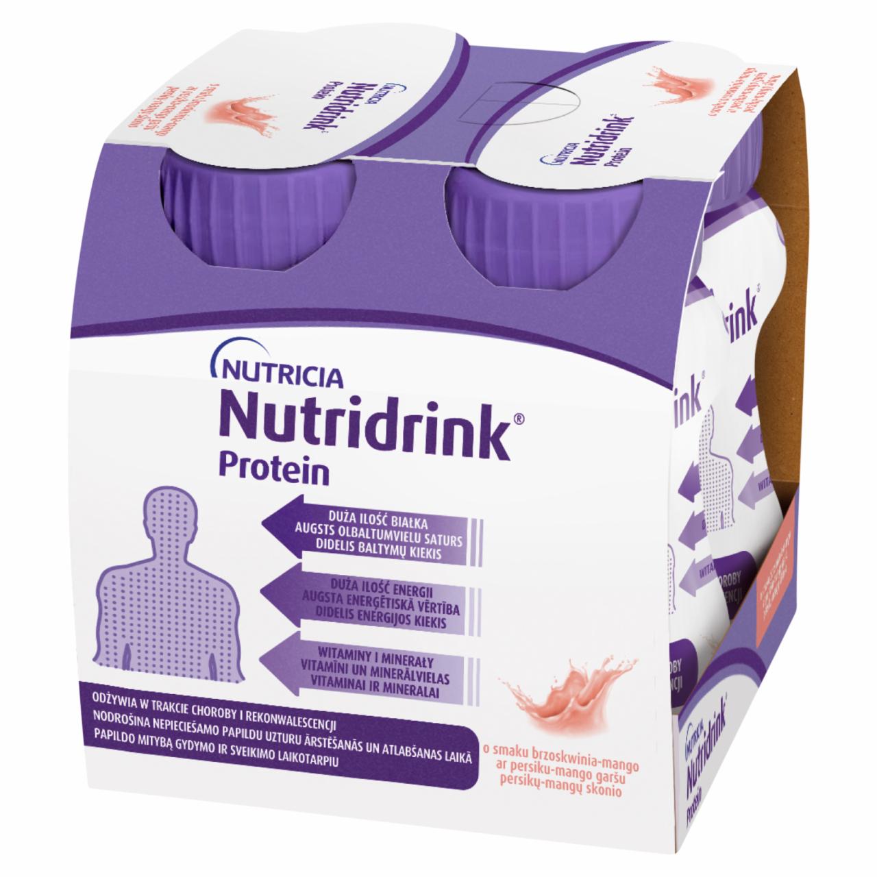 Zdjęcia - Nutridrink Protein Żywność specjalnego przeznaczenia medycznego brzoskwinia-mango 500 ml (4 x125 ml)