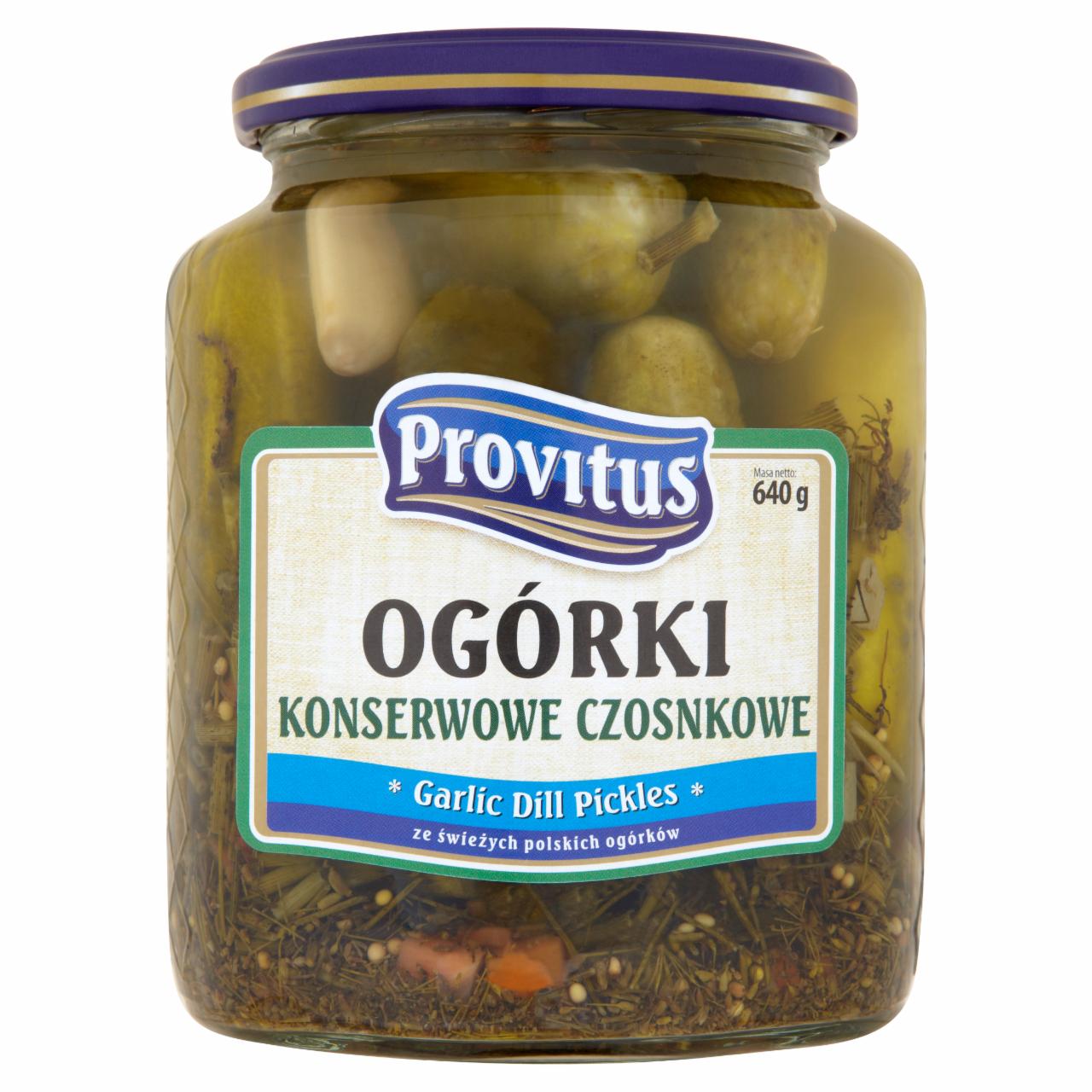 Zdjęcia - Provitus Ogórki konserwowe czosnkowe 640 g