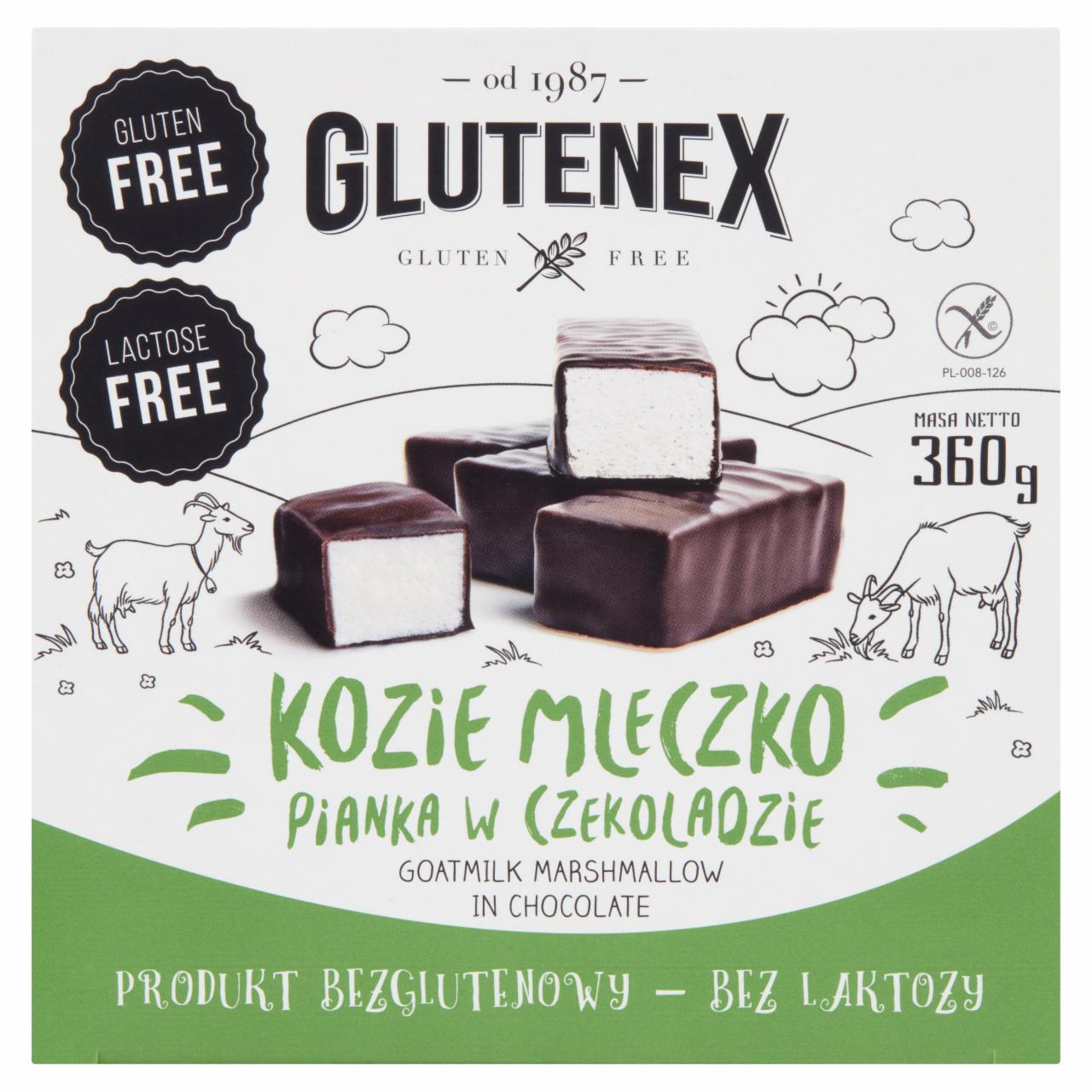 Zdjęcia - Glutenex Kozie mleczko pianka w czekoladzie 360 g