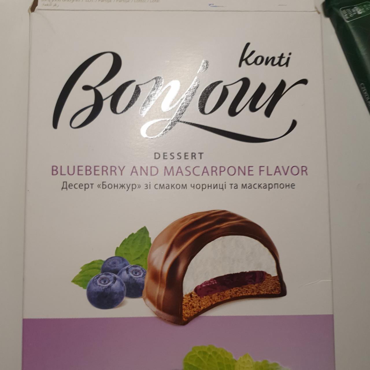 Zdjęcia - Dessert bluberry and mascarpone flavour Konti Bonjour
