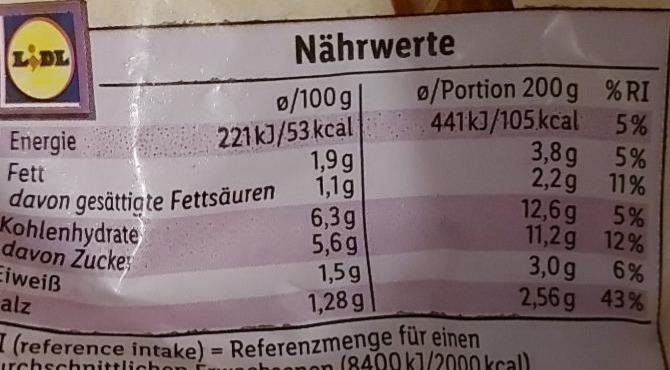 Bio-Gemüsepfanne Asiatische Art - Freshona - kalorie, kJ i wartości ...