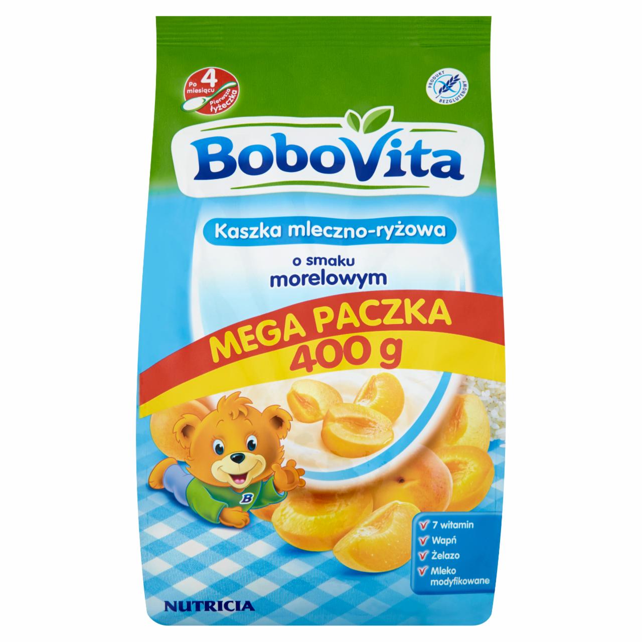 Zdjęcia - BoboVita Kaszka mleczno-ryżowa o smaku morelowym po 4 miesiącu 400 g