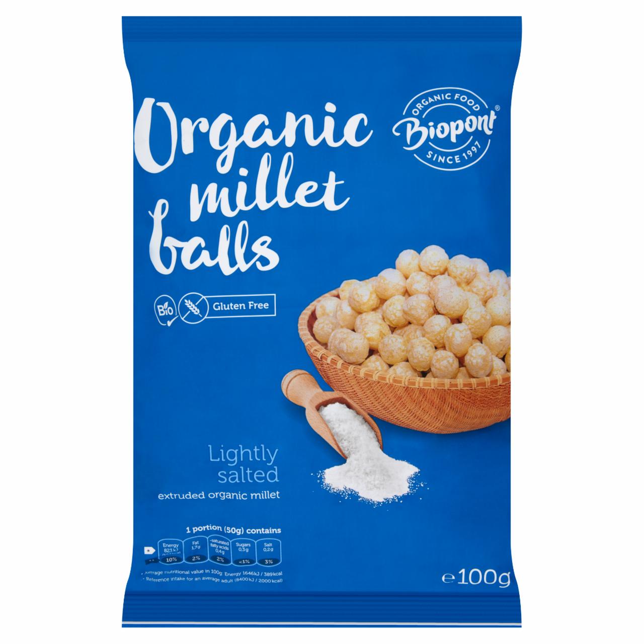 Zdjęcia - Biopont Organic Gluten-Free, Lightly Salted Millet Balls 100 g