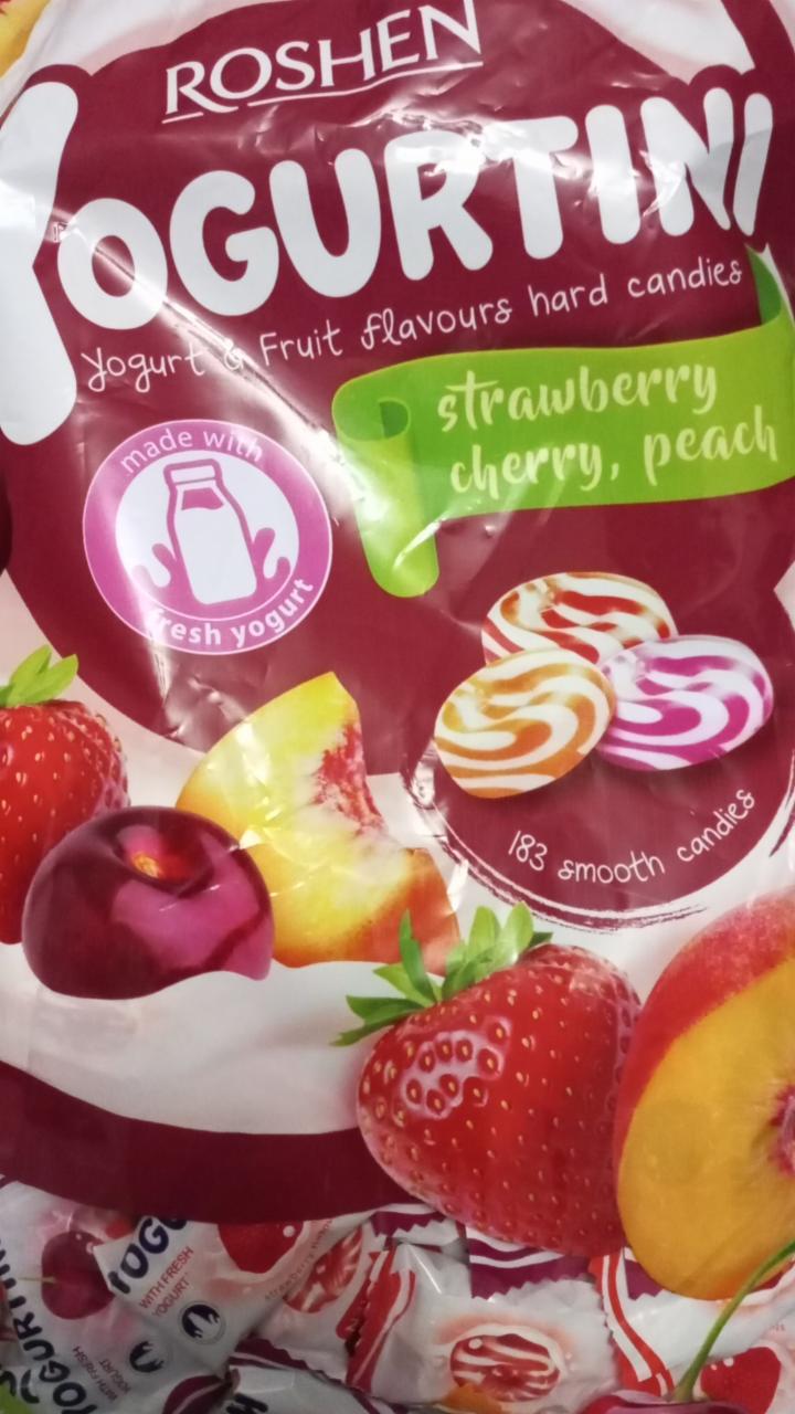 Zdjęcia - Yogurtini strawberry, cherry, peach Roshen