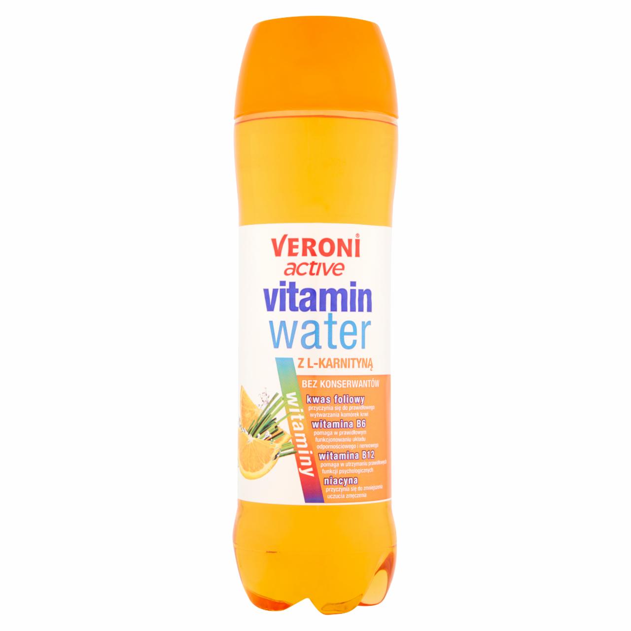 Zdjęcia - Veroni Active Vitamin Water z L-karnityną Napój niegazowany o smaku pomarańczowym 700 ml